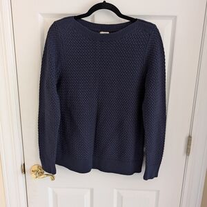 LL Bean navy basketweave sweater, size M